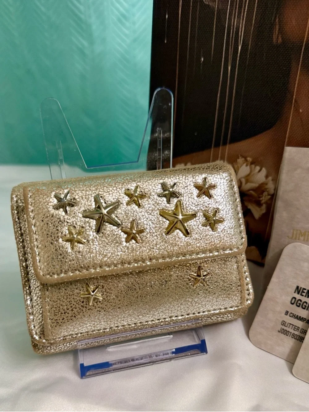 EUC - Jimmy Choo Nemo Star-Studded Trifold Wallet - Full Set - Picture 2 of 13